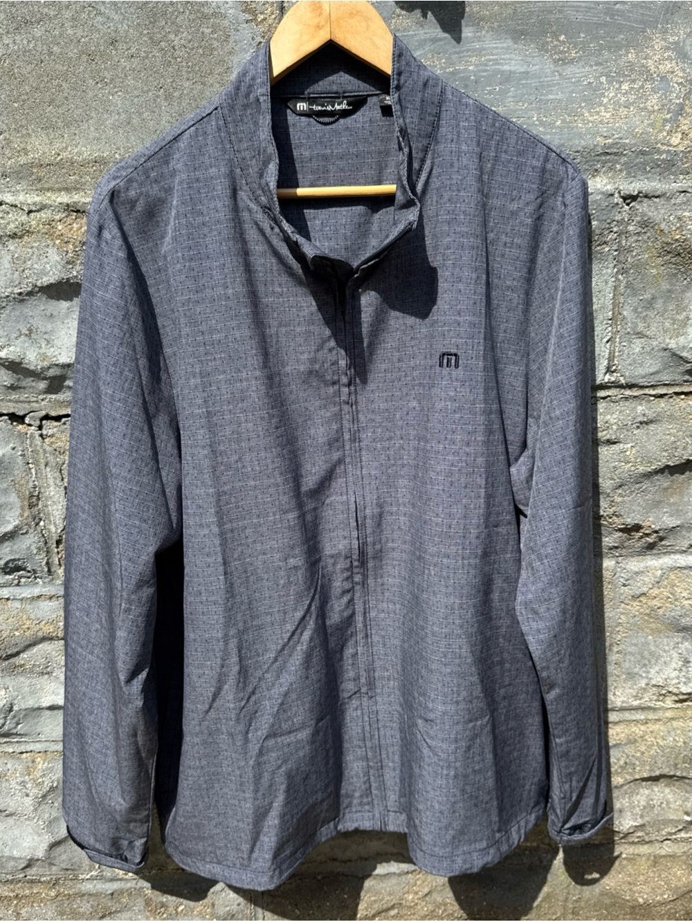 Travis Mathew Jacket Mens XL Blue Full Zip Lightweight Golf Windbreaker Athletic